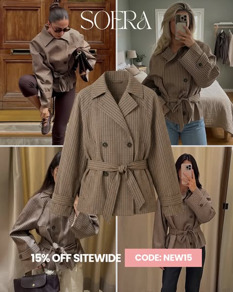 Erica Plaid Belted Trench Coat