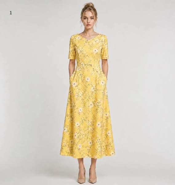 The Fitted Floral Midi Dress Pattern