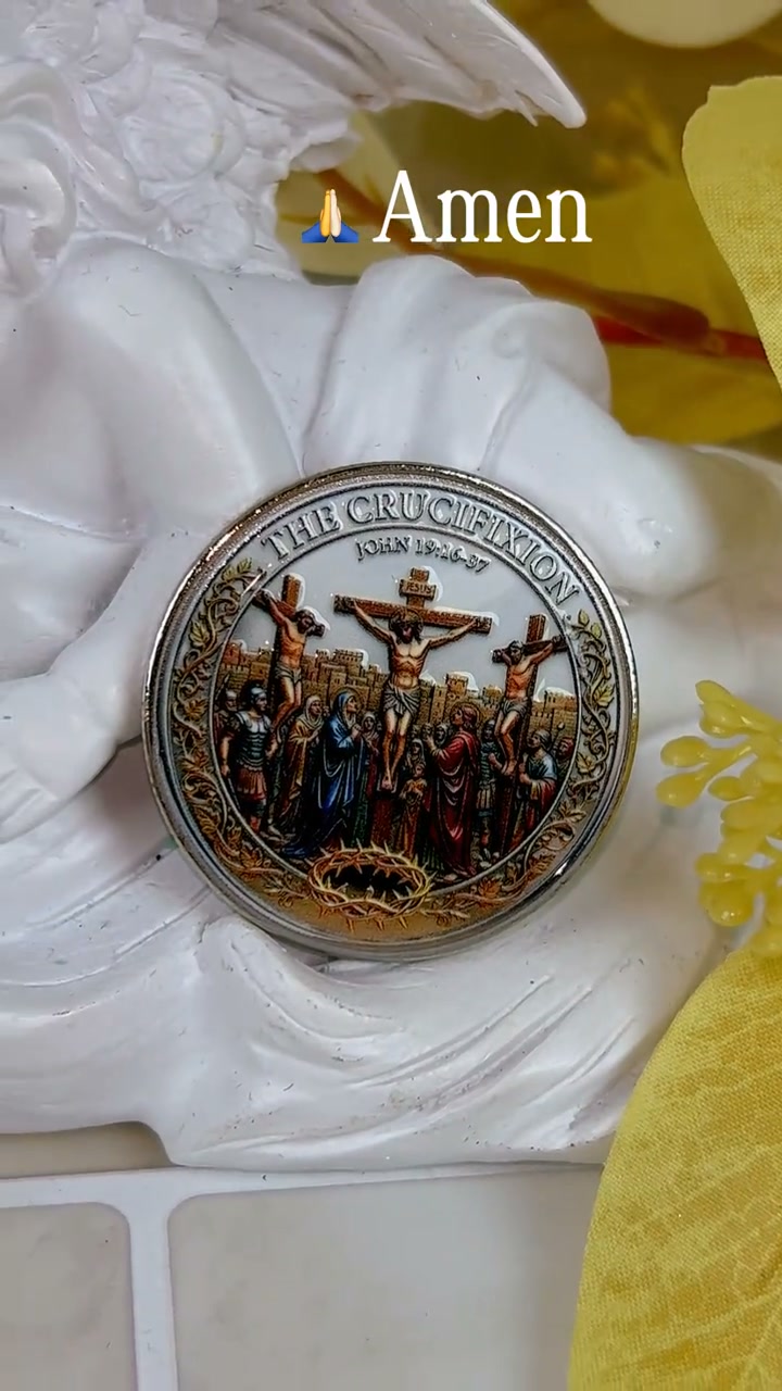 Jesus Crucifixion Christian Challenge Coin, Religious Collectible Faith Gift