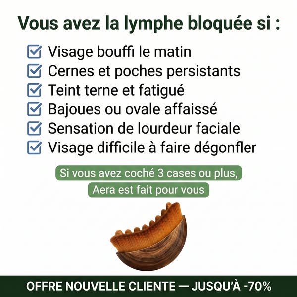 2 minutes par jour = peau plus ferme & moins de gonflements.
