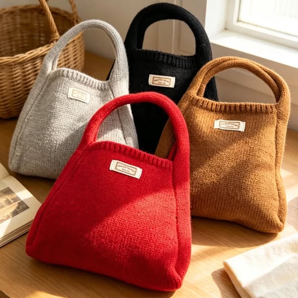 Cozy Knit Mini Tote