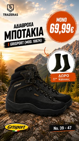 Αδιάβροχα Μποτάκια Grisport 10674 – Μόνο 69,99€ + ΔΩΡΟ κάλτσες!