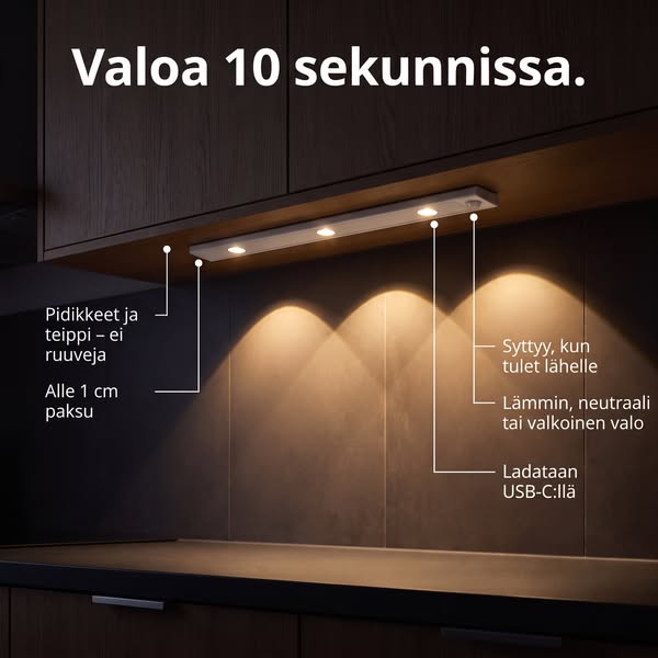 Valoa ilman johtoja – kymmenessä sekunnissa