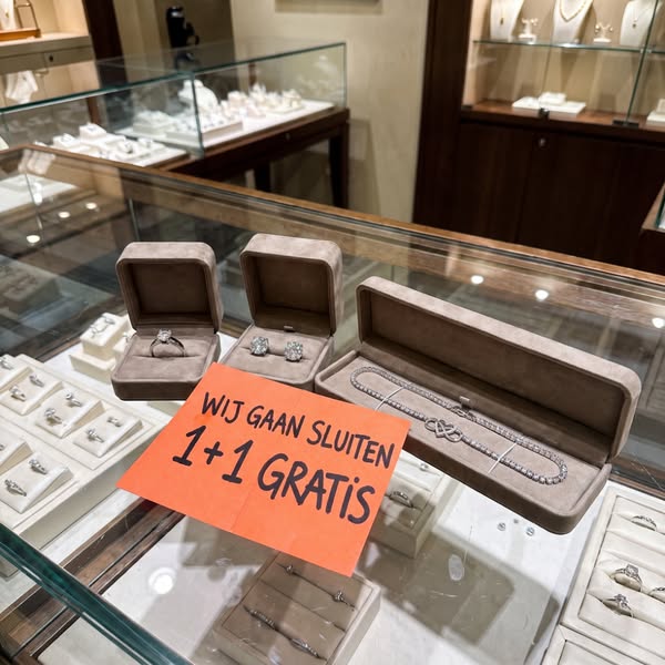 1 + 1 gratis. Wij sluiten na 32 jaar.