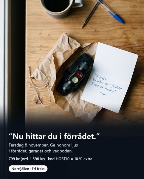 1 000 lumen. Upp till 69 timmar.