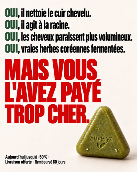 Savon Coréen pour la Pousse des Cheveux — Stoppe la Chute avec 12 Herbes