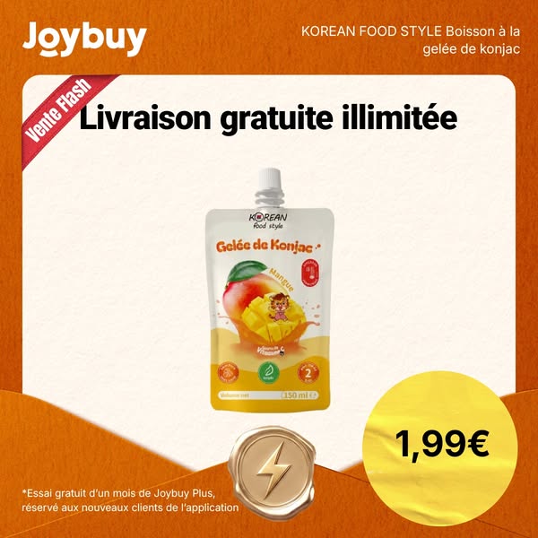 Korean Food Style - Boisson aux Jus de Fruits - Boisson Désaltérante à la Gelée de Konjac Saveur Mangue 150 ml
