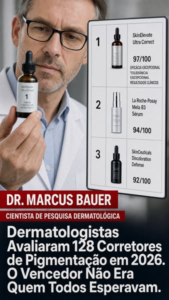 Dermatologistas Avaliaram 128 Corretores de Pigmentação em 2026. O Vencedor Não Era Quem Todos Esperavam.
