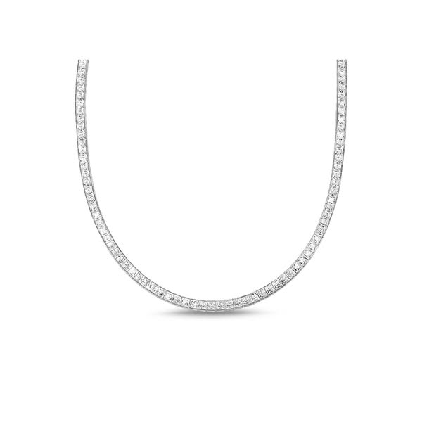 Hariette Princess Diamond Necklace in 18k White Gold Vermeil