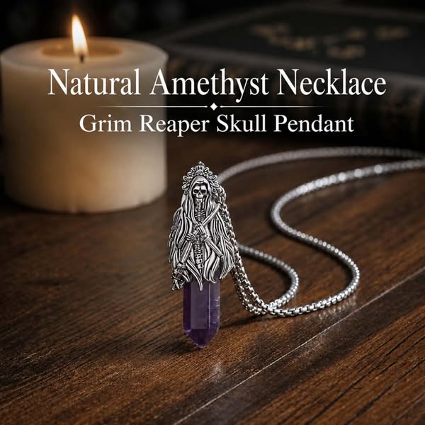 Embrace Your Dark Side Vintage Reaper Crystal