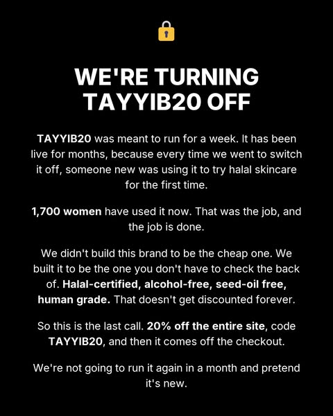 Last call on TAYYIB20