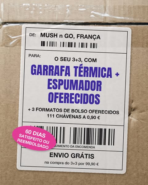 8 produtos, 111 chávenas, garrafa térmica e espumador oferecidos: 99,90 € em vez de 222,63 € (−55 %).
