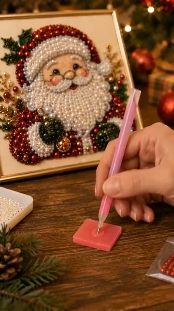 Relaxing & Beginner-Friendly - DIY Christmas Pearl Diamond Painting Art Kit