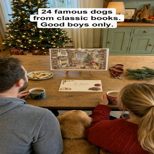 Literary Dogs – Advent Calendar Card for Dog and Book Lovers