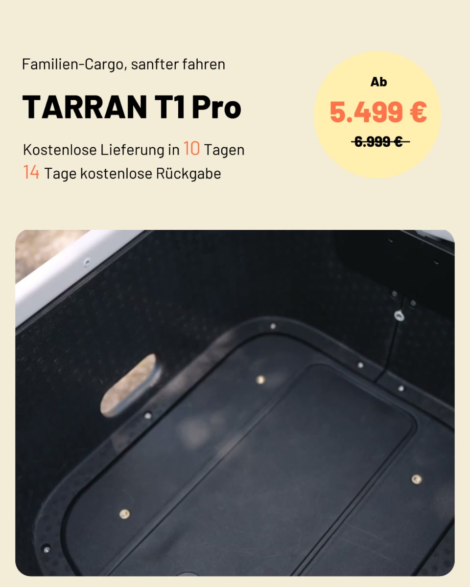Outlet T1 Pro: smartes Familien-Cargo