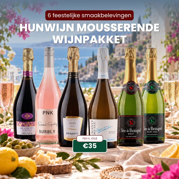 6 flessen bubbels voor €35