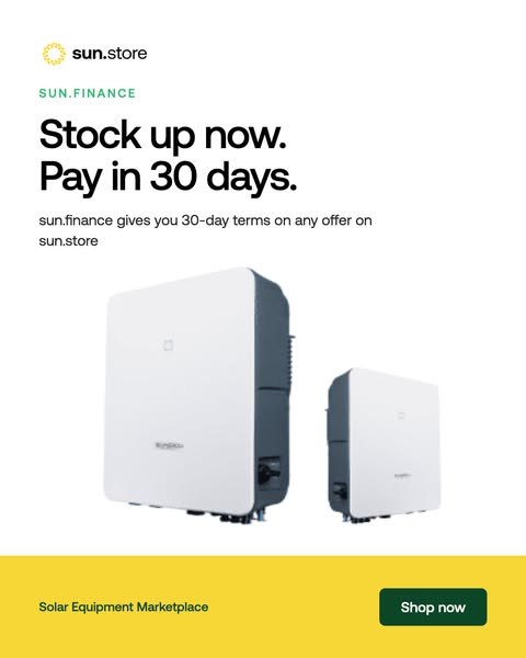 Solar equipment, buy now pay later