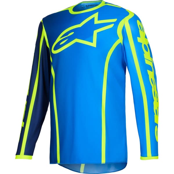 Alpinestars MX Jersey Fluid Apex - Blau/Fluo Gelb