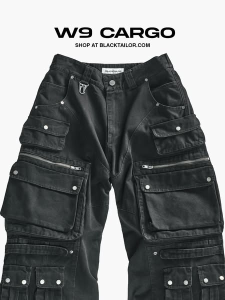 W9 Cargo Washed Black