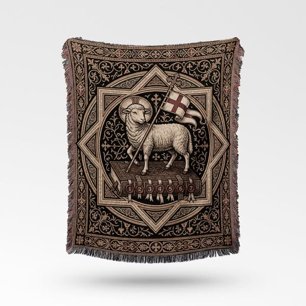 Agnus Dei Sacred Art II Woven Blanket