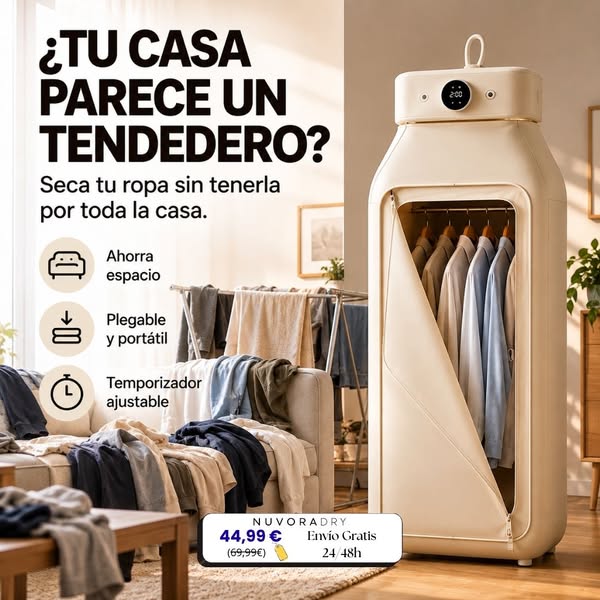Nuvora Dry® | Secador de Ropa Eléctrico Portátil