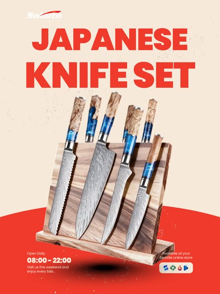 Ultra-Sharp Japanese Damascus Chef Knives On Sale