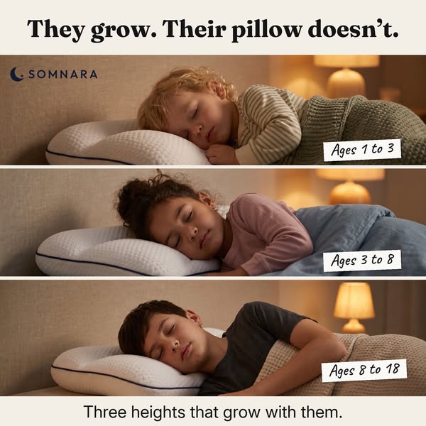A pillow that grows with them