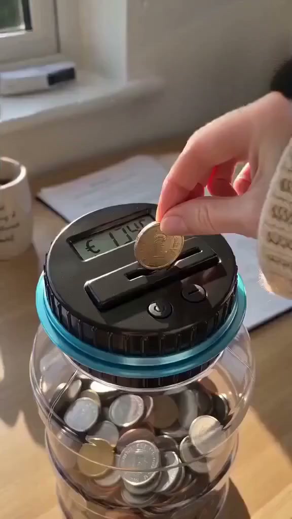 50 % RABATT! Digitale Spardose mit automatischer Münzzählung – Verfolgt Ersparnisse, legt Sparziele fest und macht das Sparen für Kind