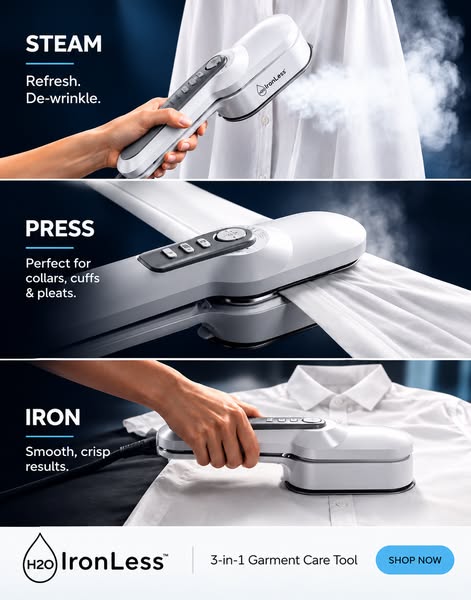 H2O IronLess™ - Steam it. Press it. Iron it.