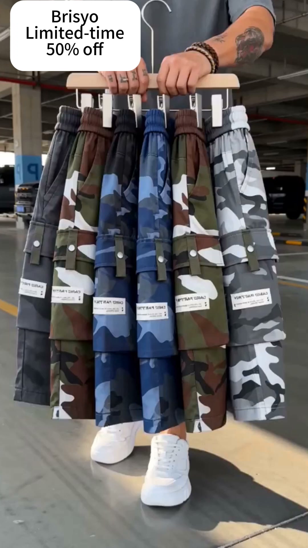 Get these camo cargo shorts now while they’re 50% OFF