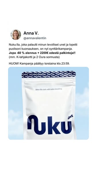 Jopa -60 % alennus, päättyy torstaina