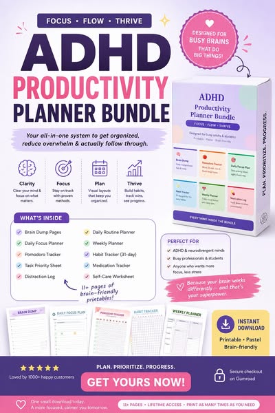 Printables - ADHD focused planner bundle