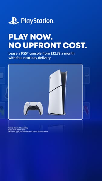 Lease your PS5® console from £12.79 per month.