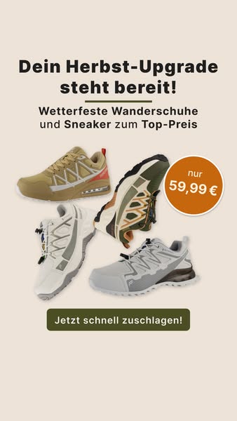 Wetterfeste Wanderschuhe & Sneaker für nur 59,99 €!