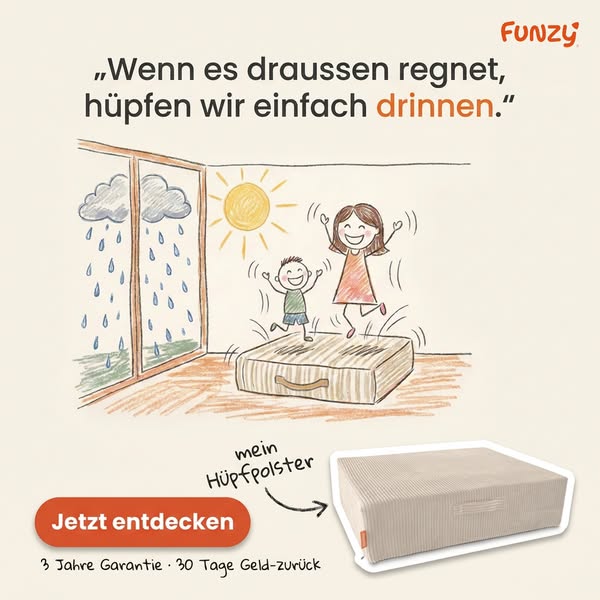 Hüpfen, wo Platz ist: im Kinderzimmer