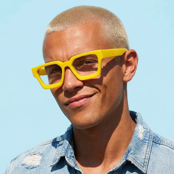 Petor Lunettes Carrées Jaunes