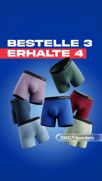 Sichere dir 1 Gratis-Boxershorts beim Kauf von 3!