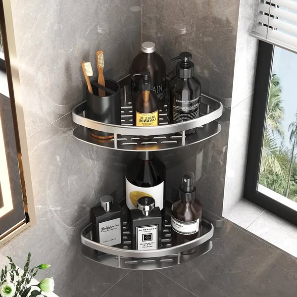 Premium Aluminium Duschablage Set – 2 Stück