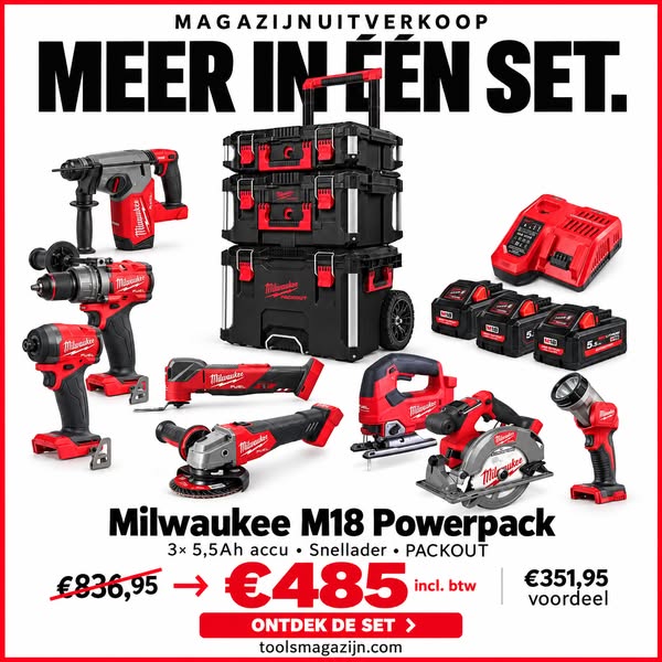Milwaukee M18 Powerpack voor €485