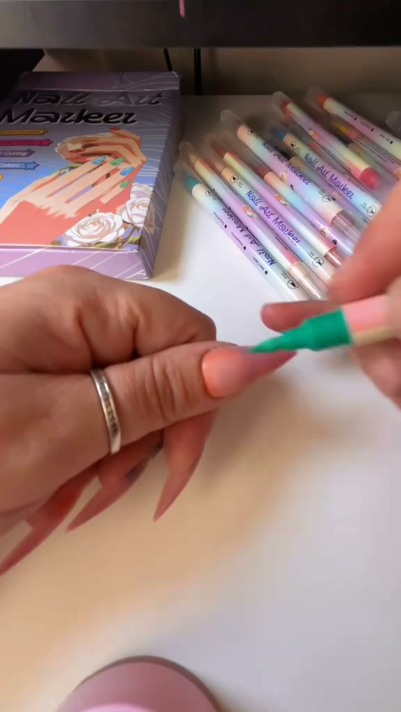 Last Day Promotion!50K+ SOLD!Dual-Tip Nail Art Marker Pen Set Quick‑dry, no UV lamp. Fine & brush tips. 12/24 vibrant colors. Easy DIY
