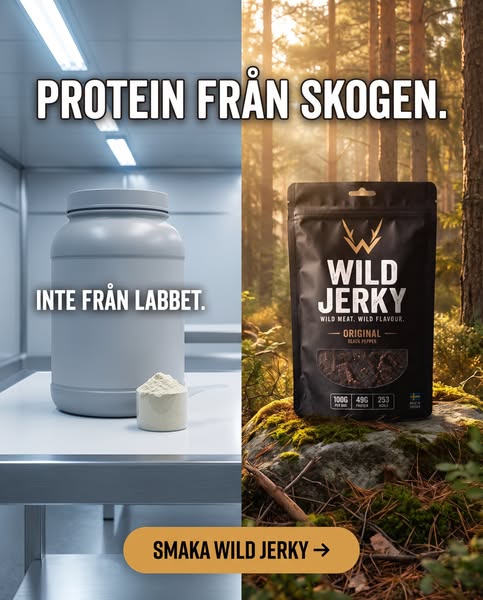 Svenskt vildsvin, långsamt torkat. Inte pulver i en tunna.