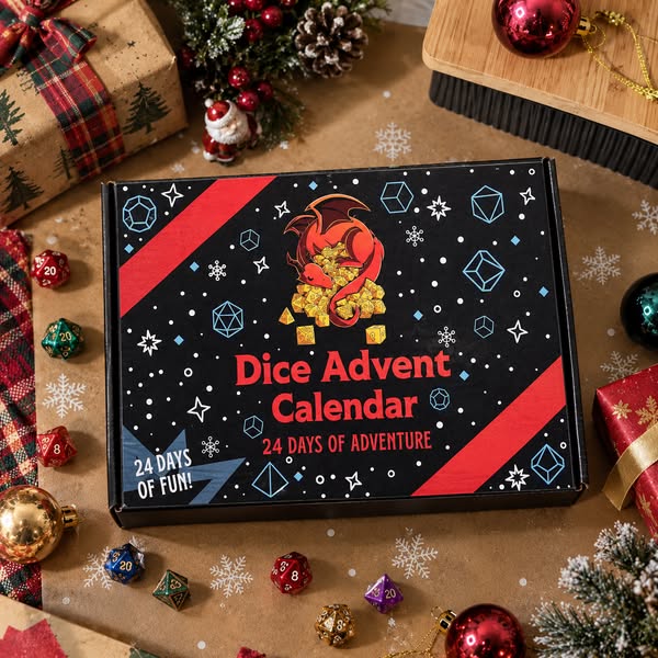 Random Dice Advent Calendar, Christmas Mystery Dice Box, Christmas Countdown Surprise, Mystery Dice Blind Bag, Christmas Gift, Dice Gift