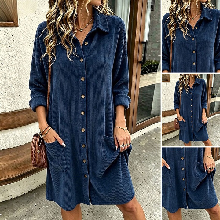 Stylish Shirt Style Short Dress