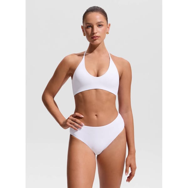 Halter Crewneck Self Tie Bikini Top€30