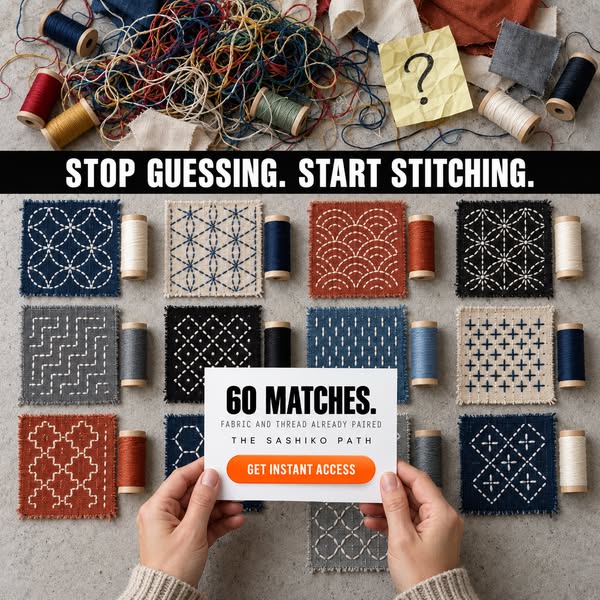 The Sashiko Path — 8 Guides, 120 Patterns, One Calm Method