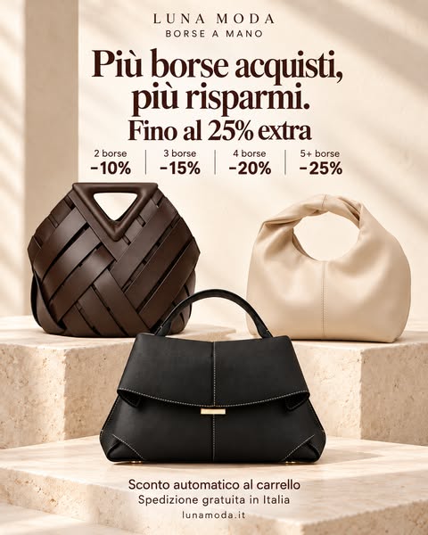 Fino al 25% extra sulle borse