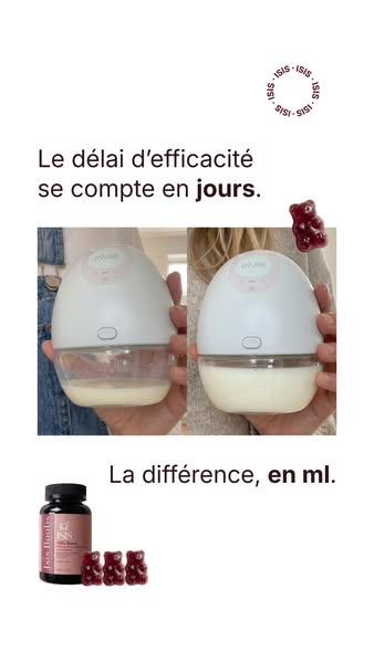 Maths selon Milk Boost : 2 gummies/jour × quelques jours = ml en +