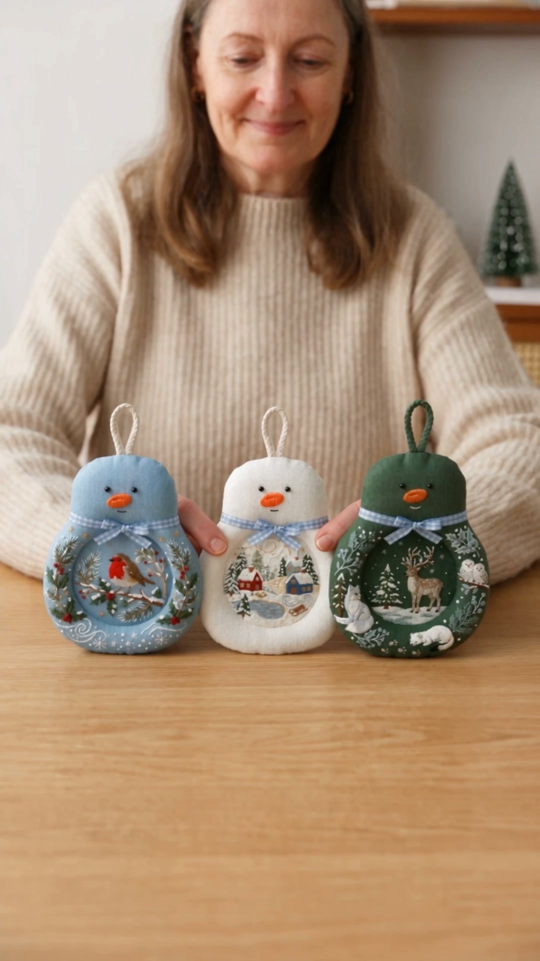 Snowman Coaster Embroidery Kit For Beginners