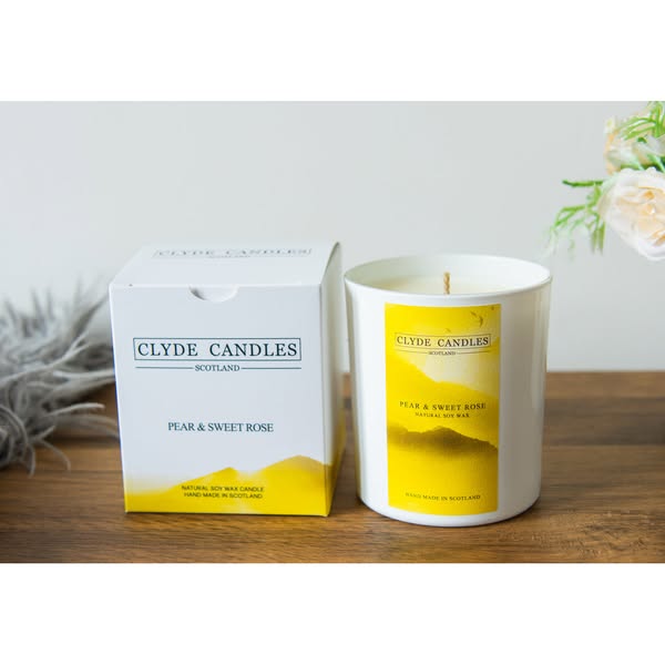Pear & Sweet Rose Gift Box Candle - Large Glass| Affordable Gifitng
