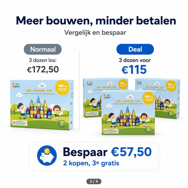 2+1 gratis op magnetic tiles